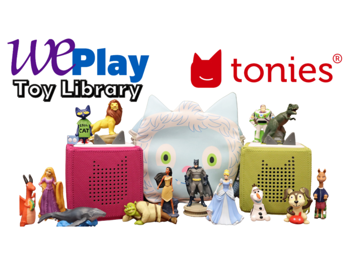 Graphic for Toy Library, showing toys and Tonies