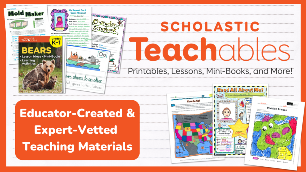 Graphic depicting Scholastic Teachables learning resource for children
