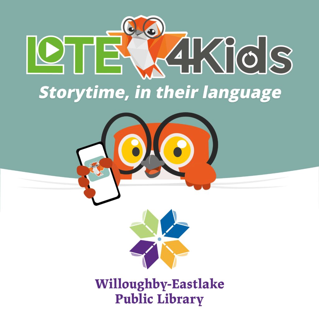 Logo for LOTE4Kids, a database of children's eBooks and audiobooks in various world languages, allowing children and families to enjoy books and learn language through the magic of storytelling.

Each book within the LOTE4Kids collection is paired with English translations to enhance language learning and comes available in many formats including bilingual editions and interactive flipbooks. The platform offers thousands of books in over 65 languages, with 150-200 new books and new languages added monthly.
